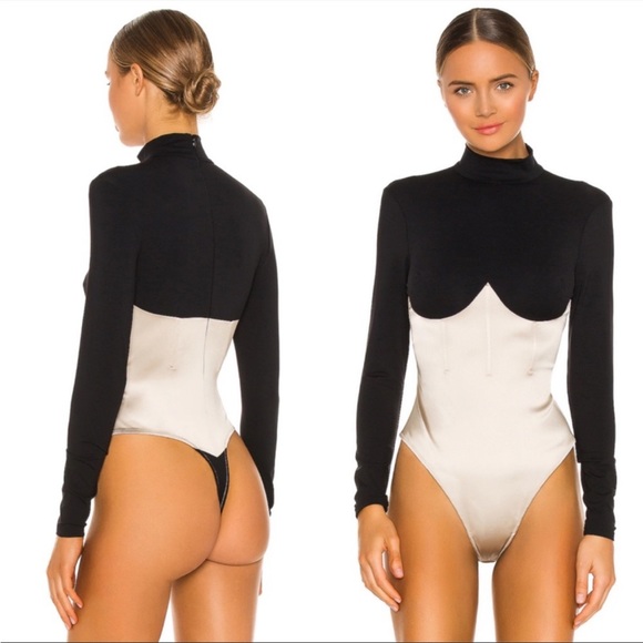 SOLD/Mock Neck Long Sleeve Bodysuit - Picture 3 of 8